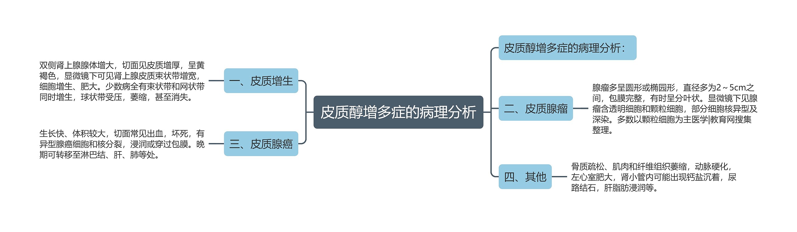 皮质醇增多症的病理分析思维导图