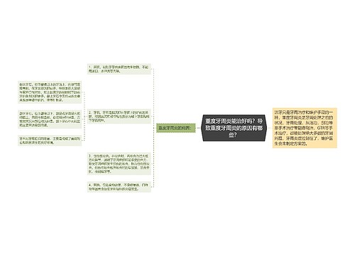 重度牙周炎能治好吗？导致重度牙周炎的原因有哪些？