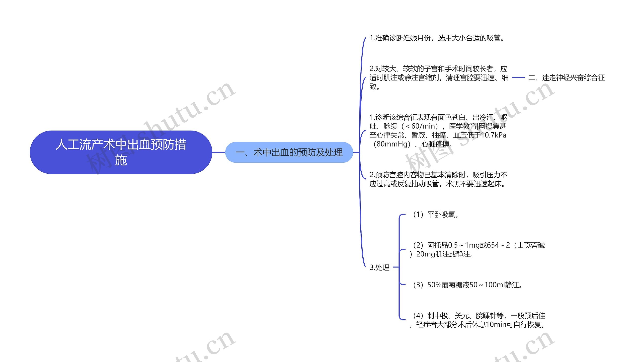 人工流产术中出血预防措施思维导图