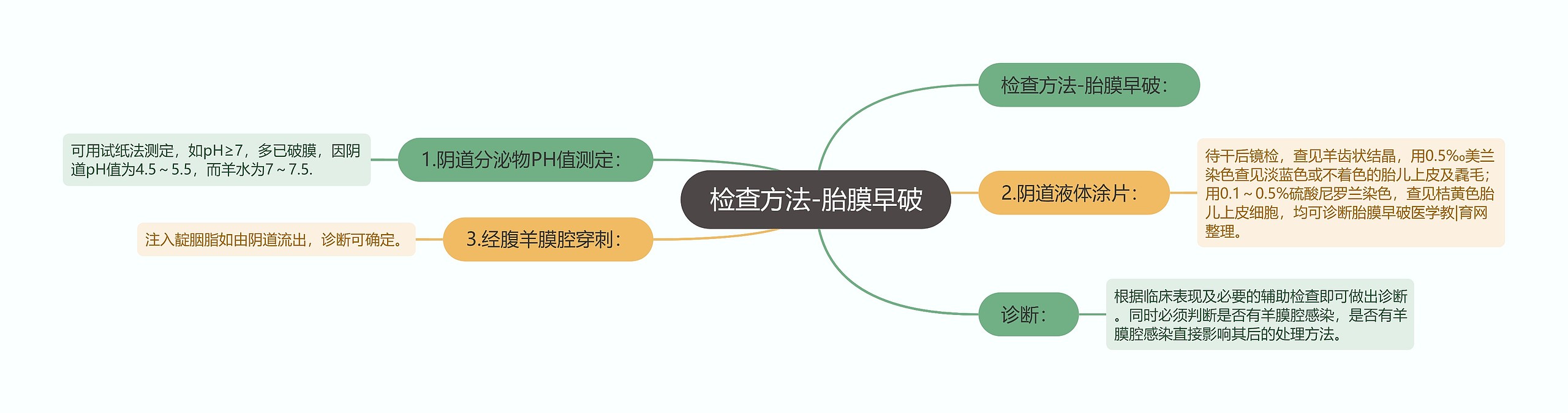 检查方法-胎膜早破思维导图