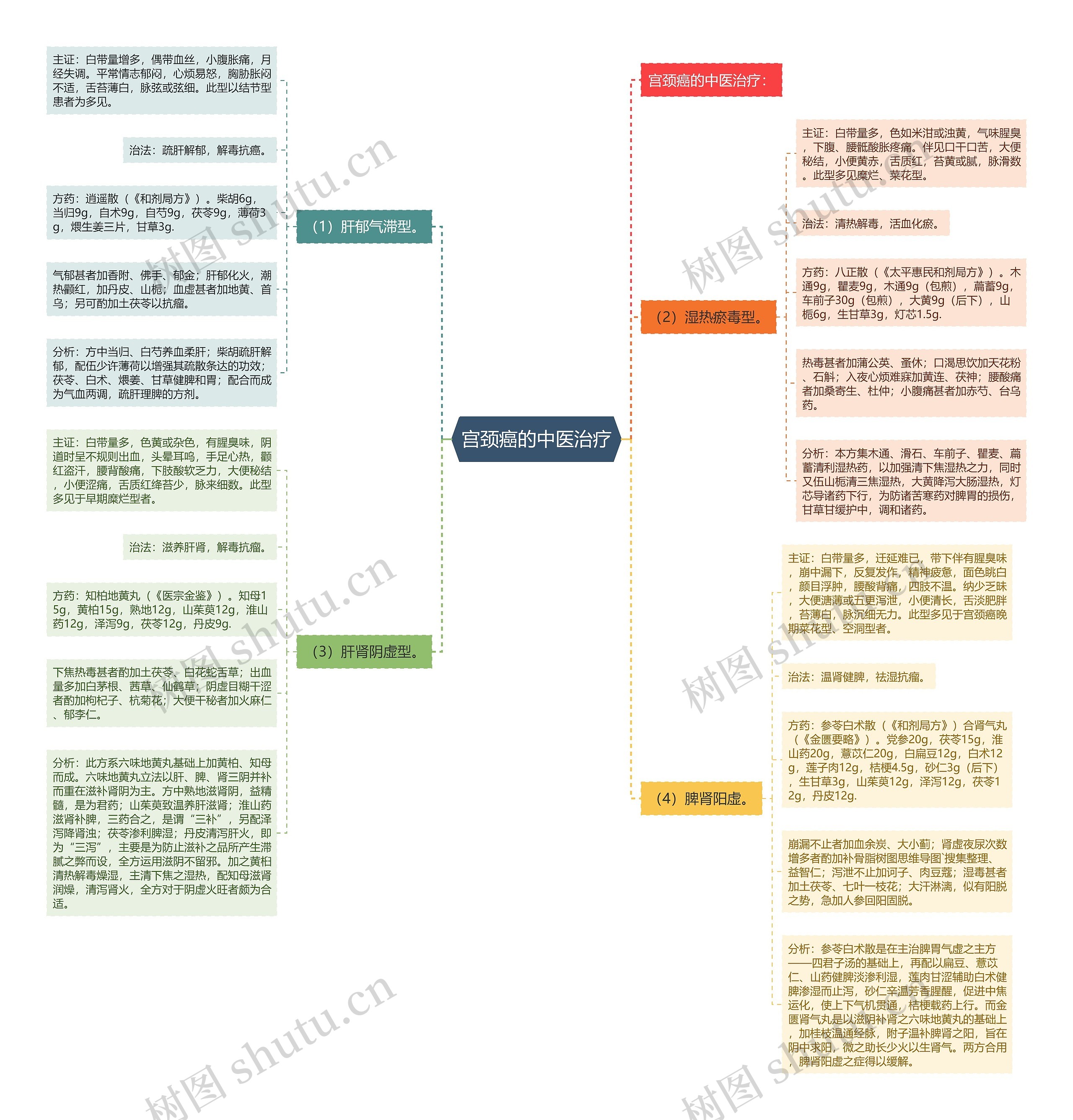 宫颈癌的中医治疗思维导图