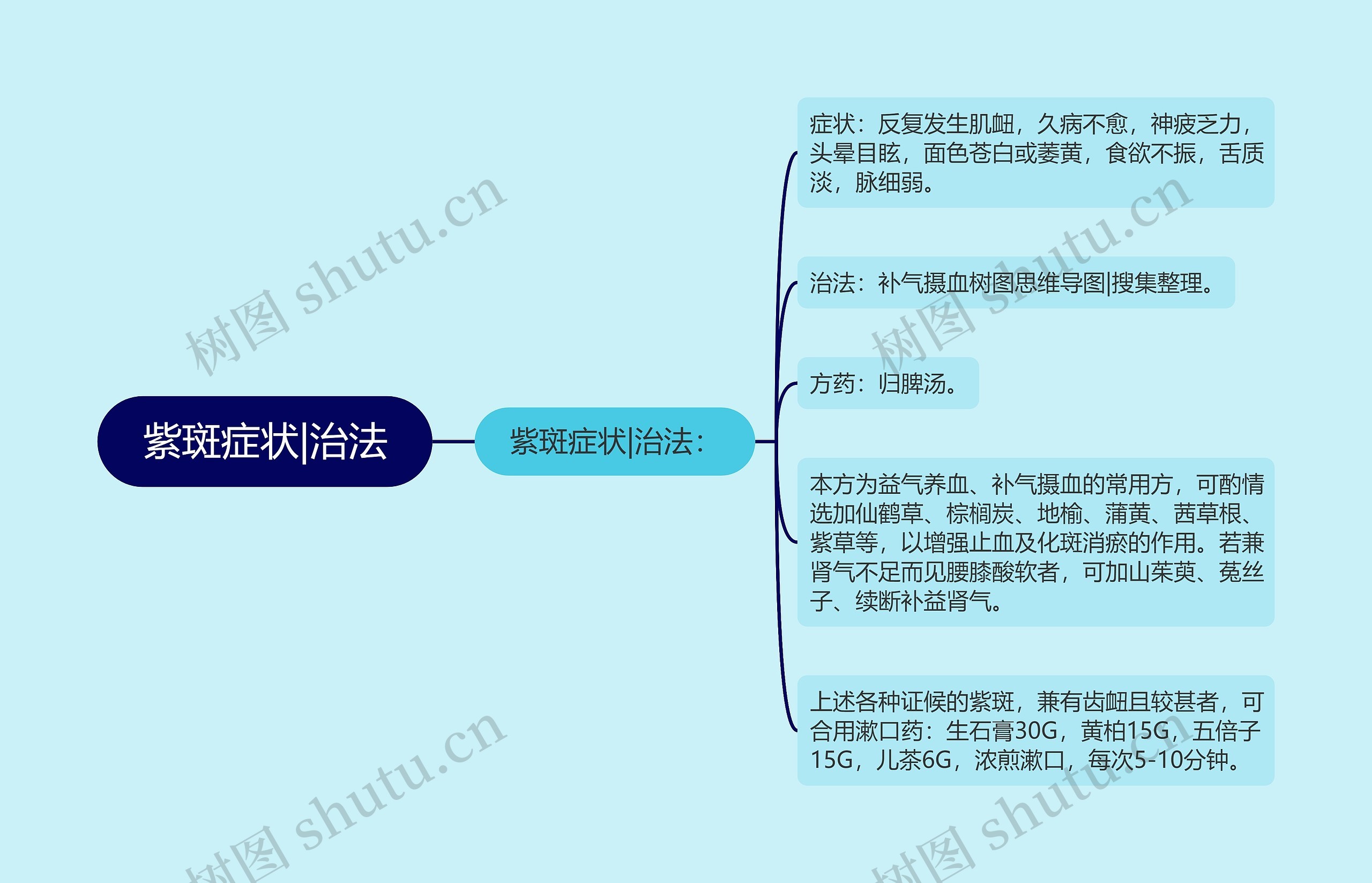 紫斑症状|治法思维导图