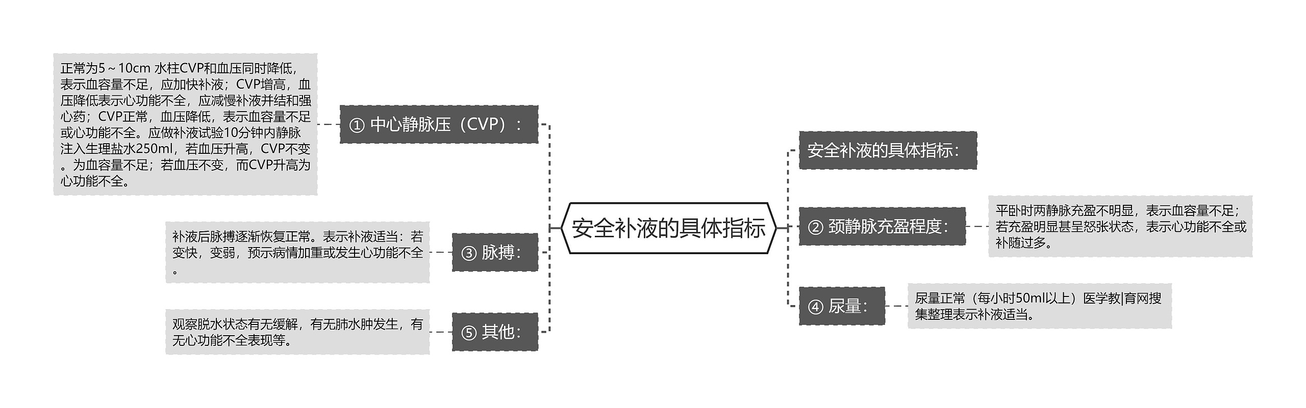 安全补液的具体指标思维导图