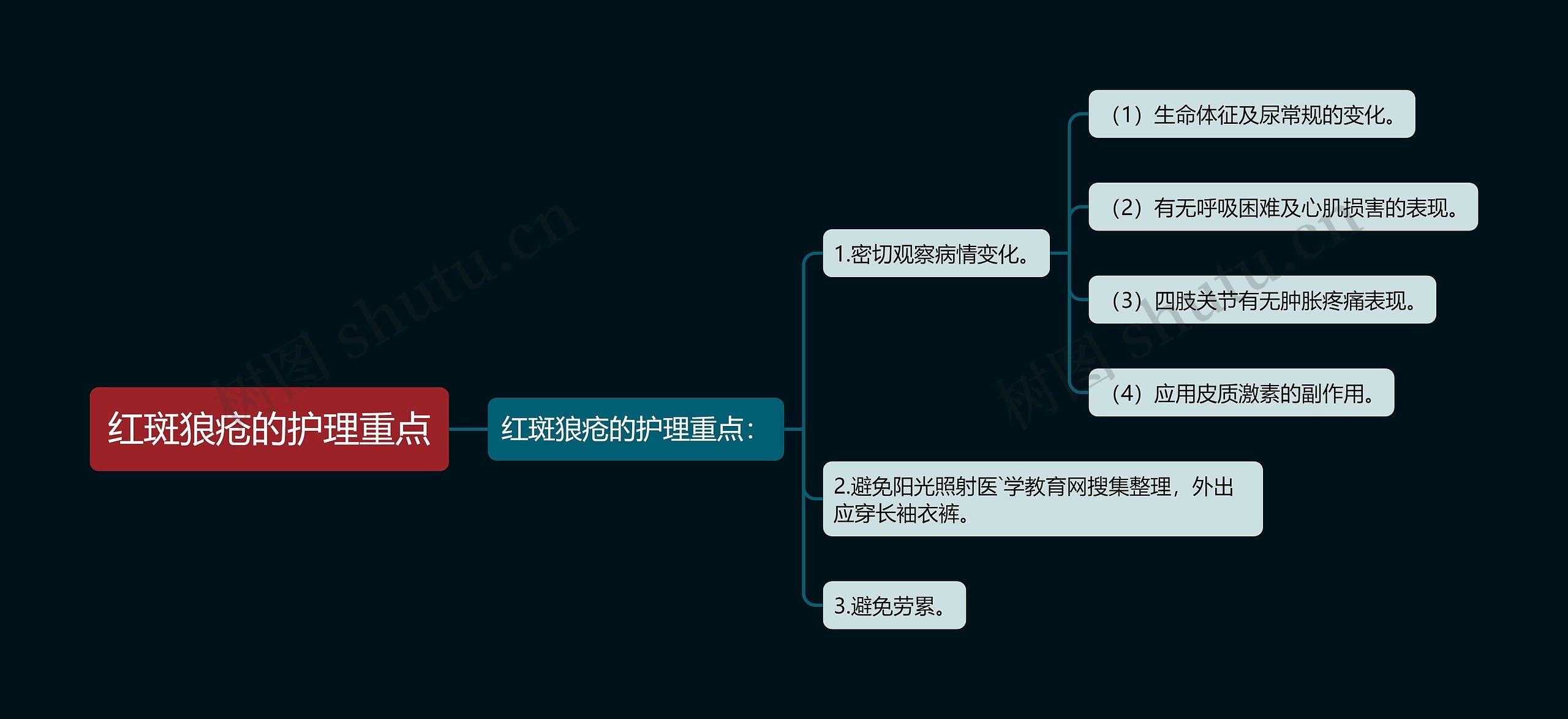 红斑狼疮的护理重点思维导图