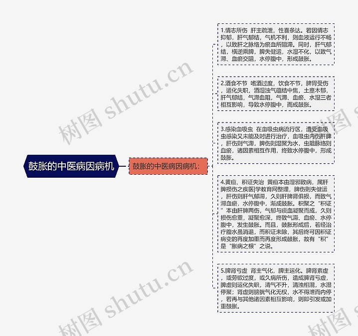 鼓胀的中医病因病机思维导图_编号p6781984-TreeMind树图