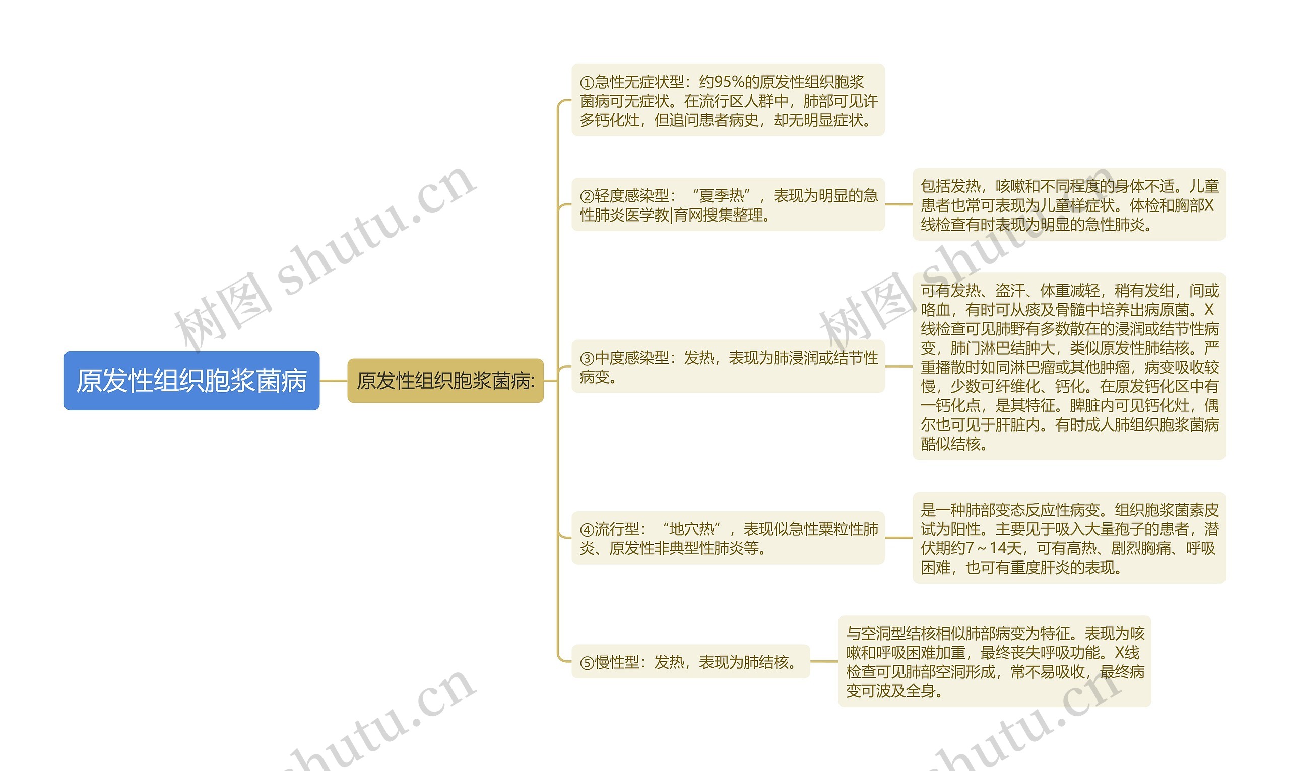 原发性组织胞浆菌病思维导图