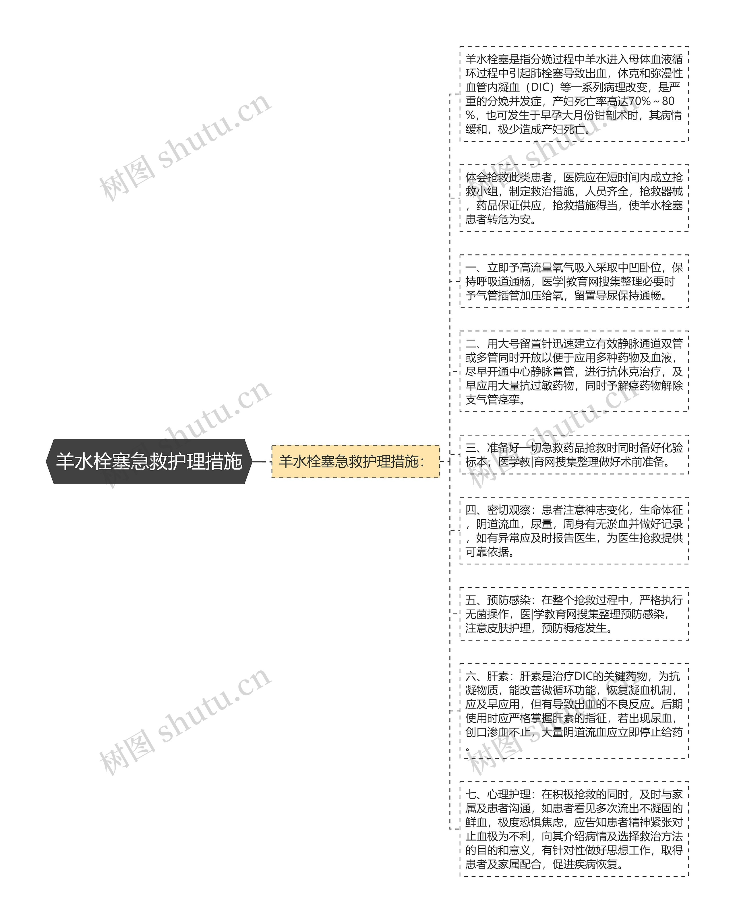 羊水栓塞急救护理措施思维导图