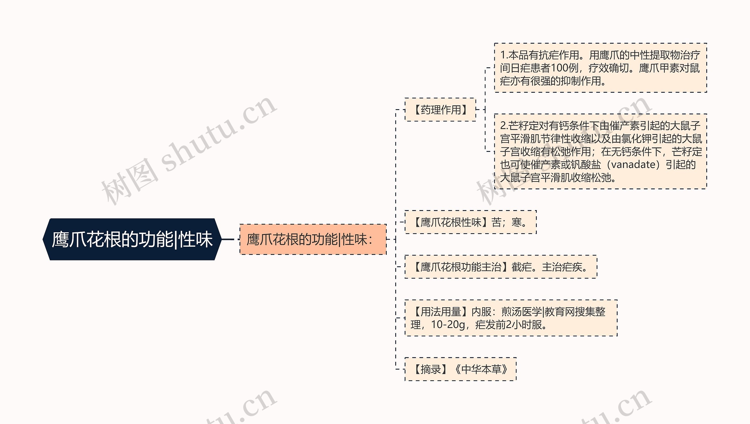 鹰爪花根的功能|性味思维导图