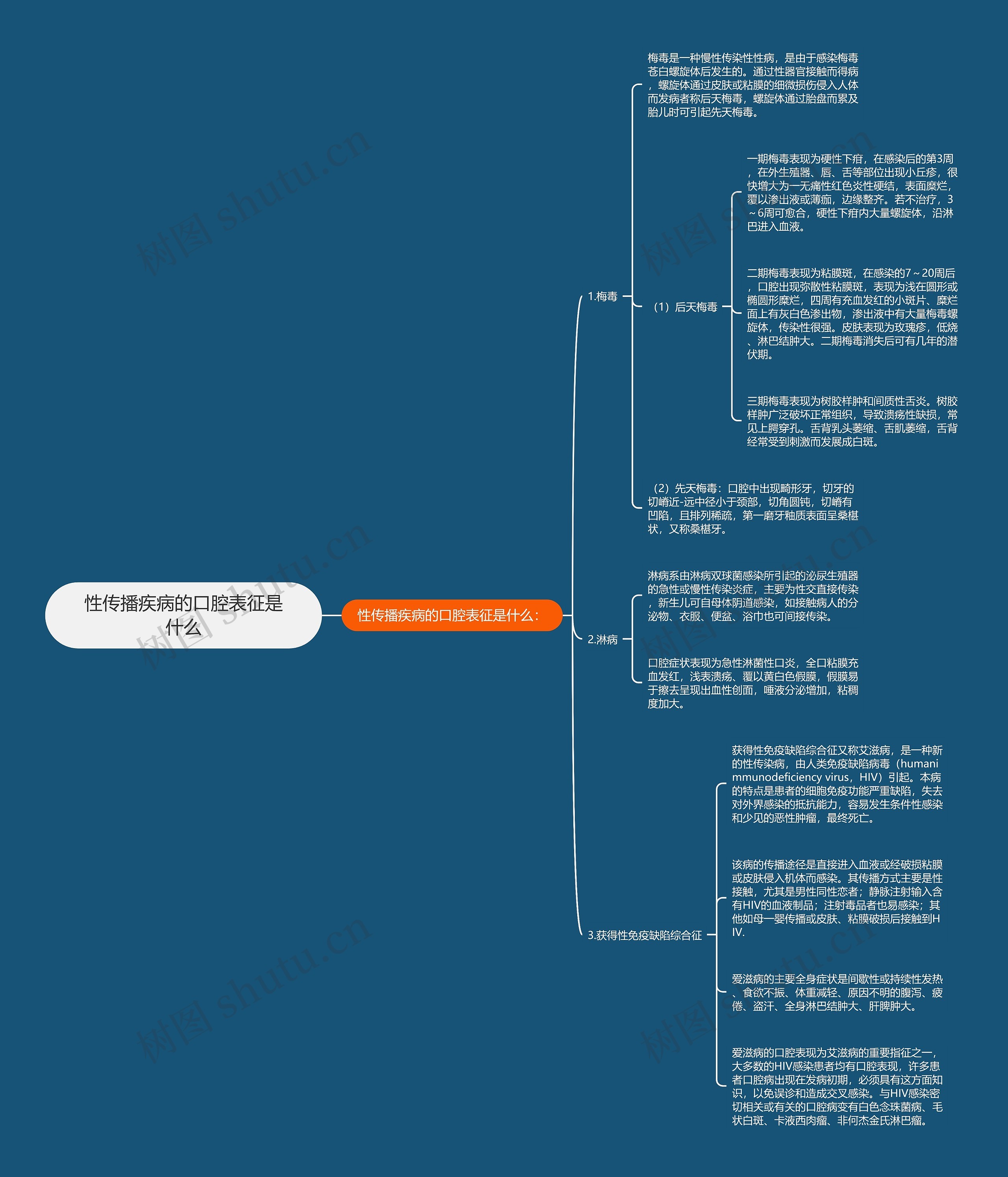 性传播疾病的口腔表征是什么思维导图