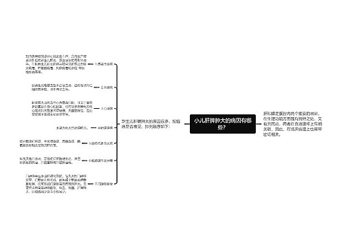 小儿肝脾肿大的病因有哪些？