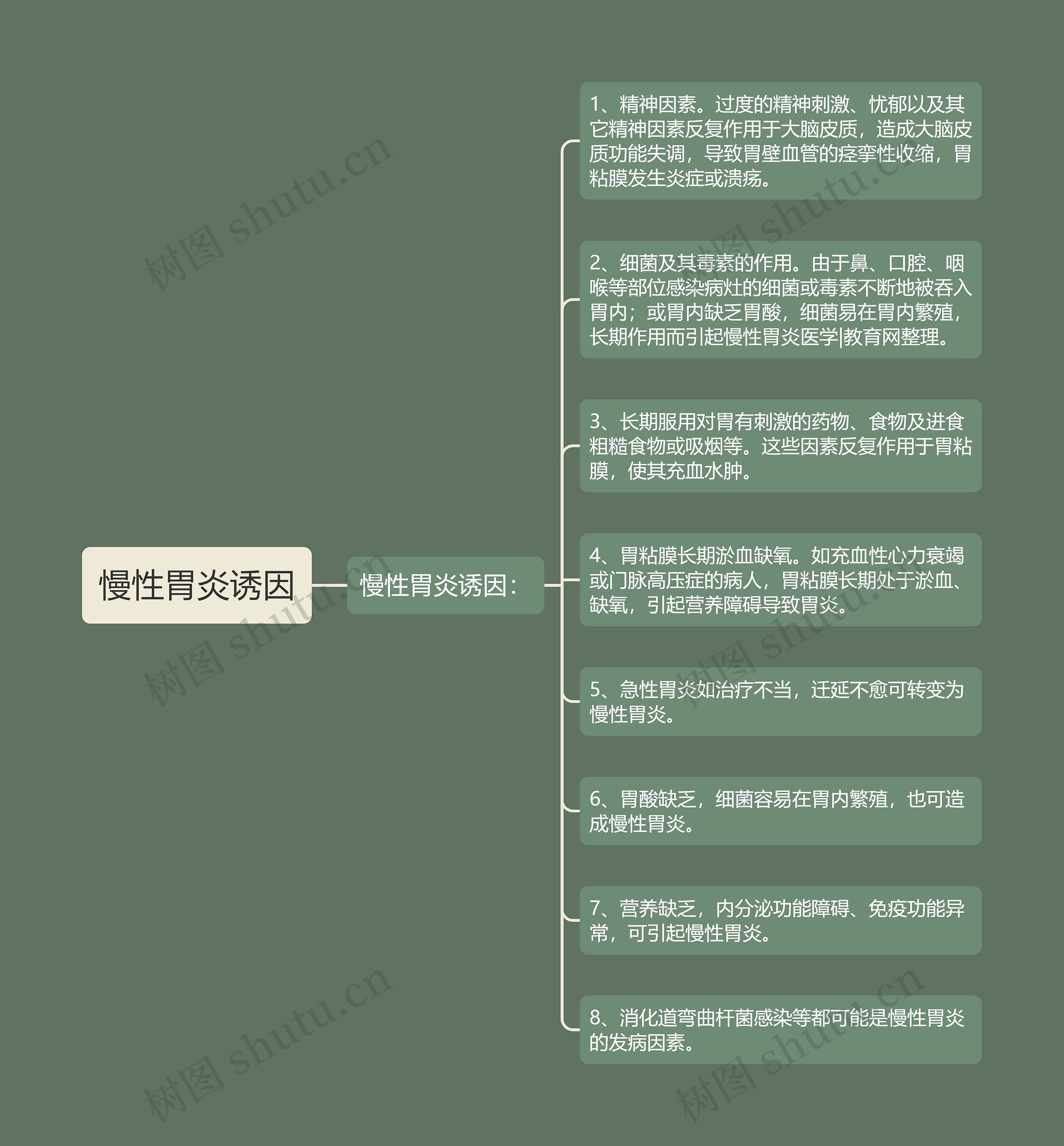 慢性胃炎诱因思维导图