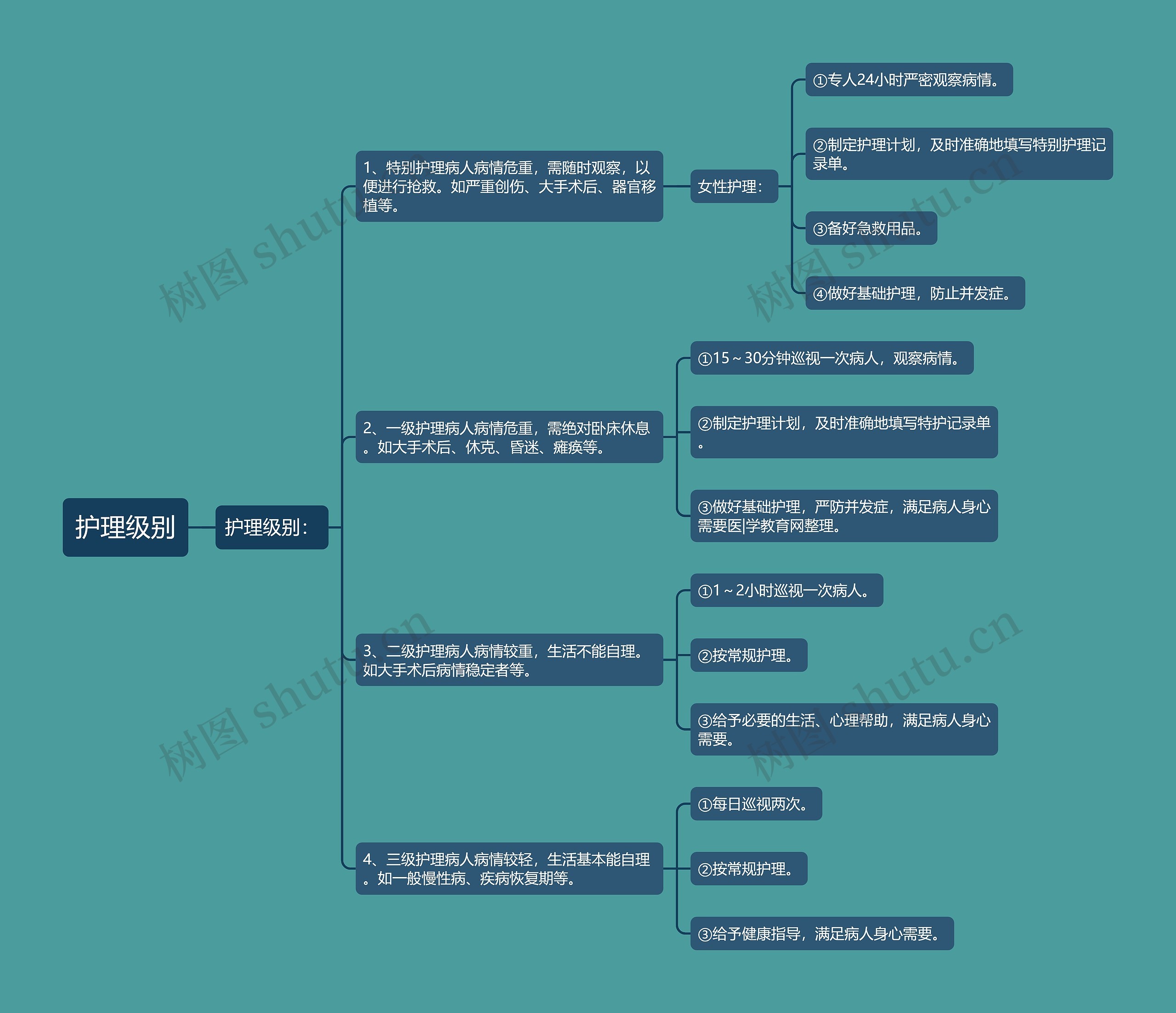 护理级别思维导图