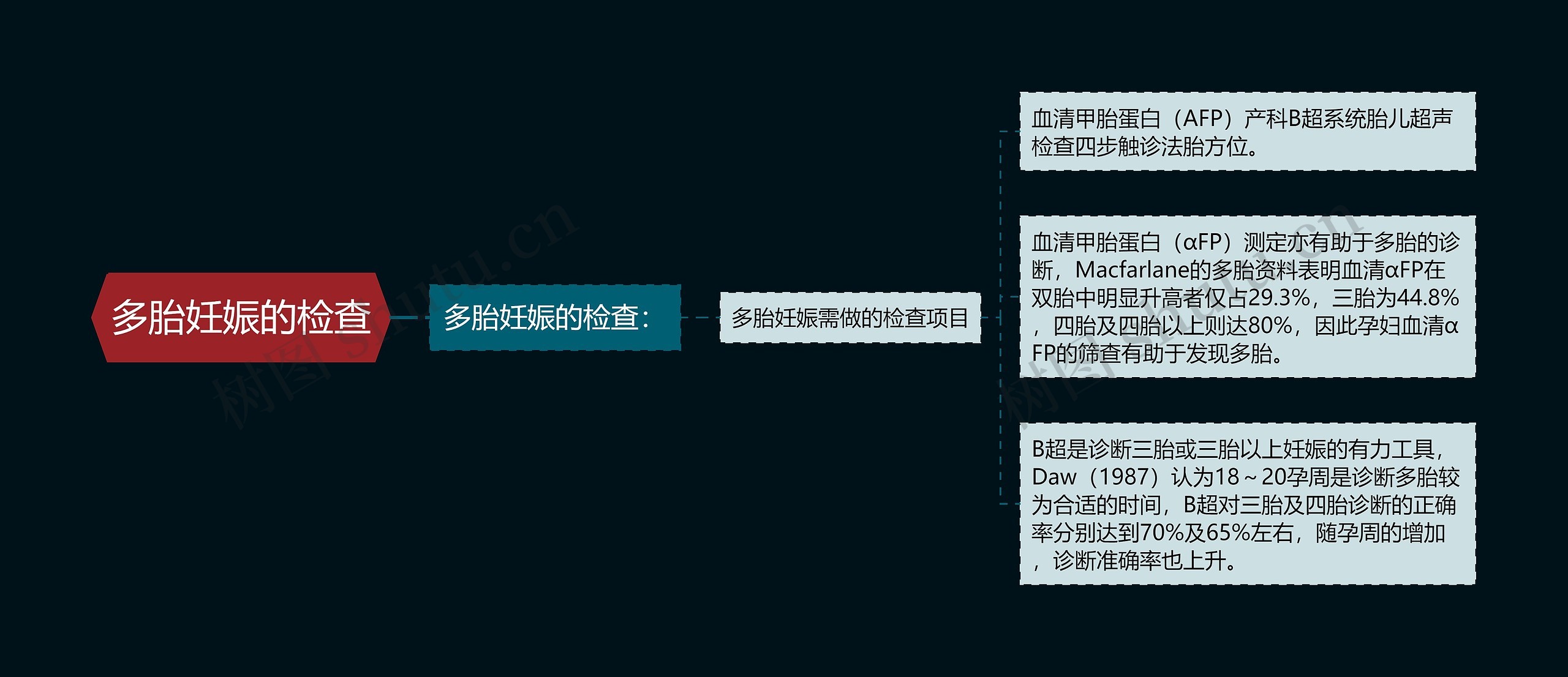 多胎妊娠的检查思维导图