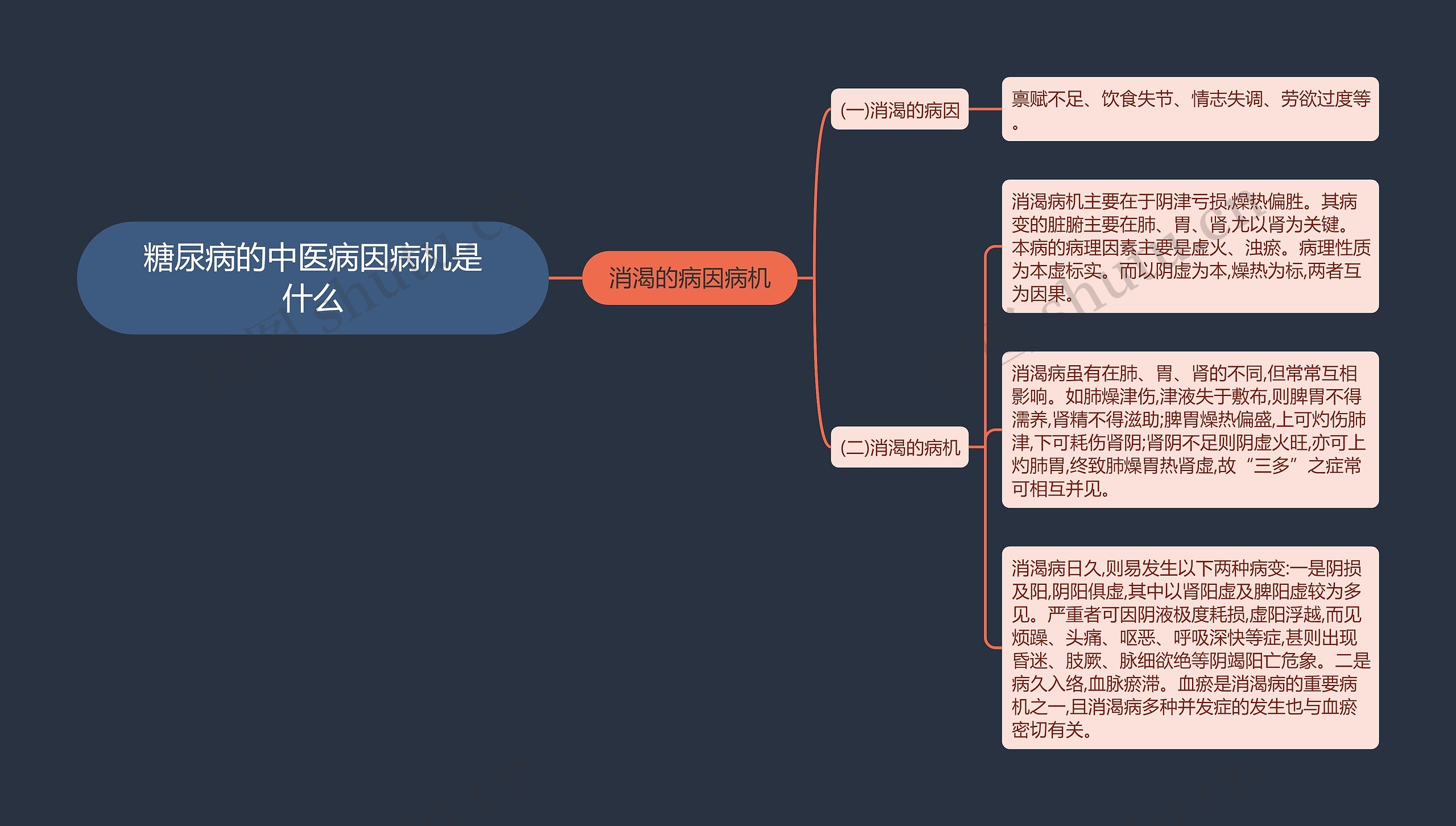 糖尿病的中医病因病机是什么思维导图