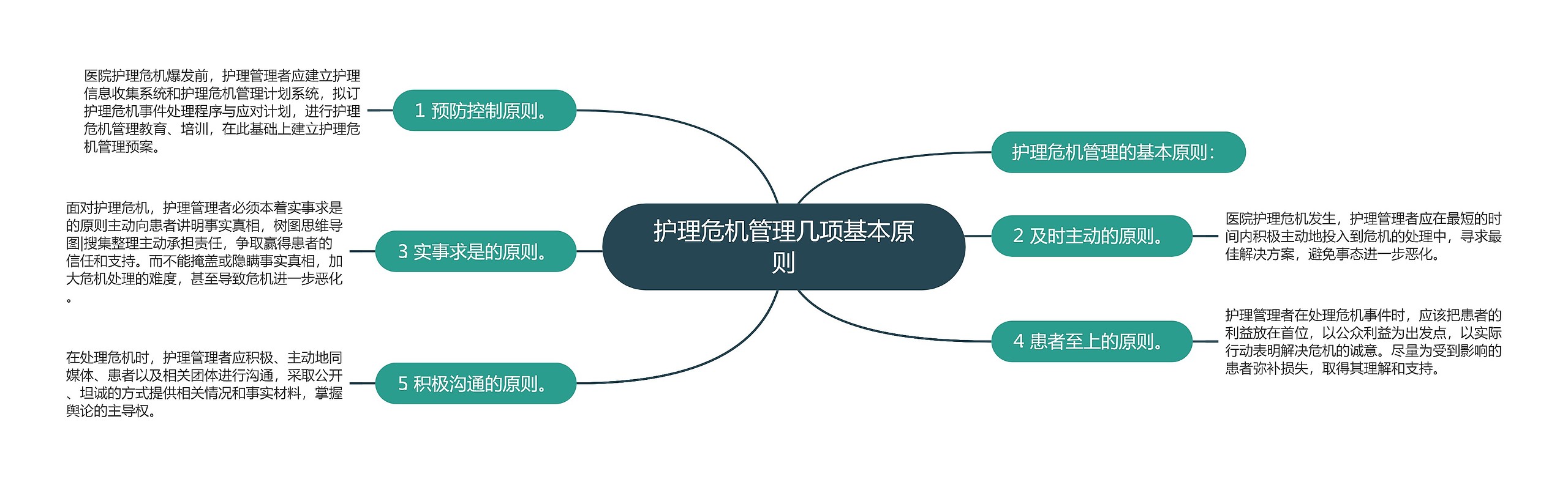 护理危机管理几项基本原则思维导图