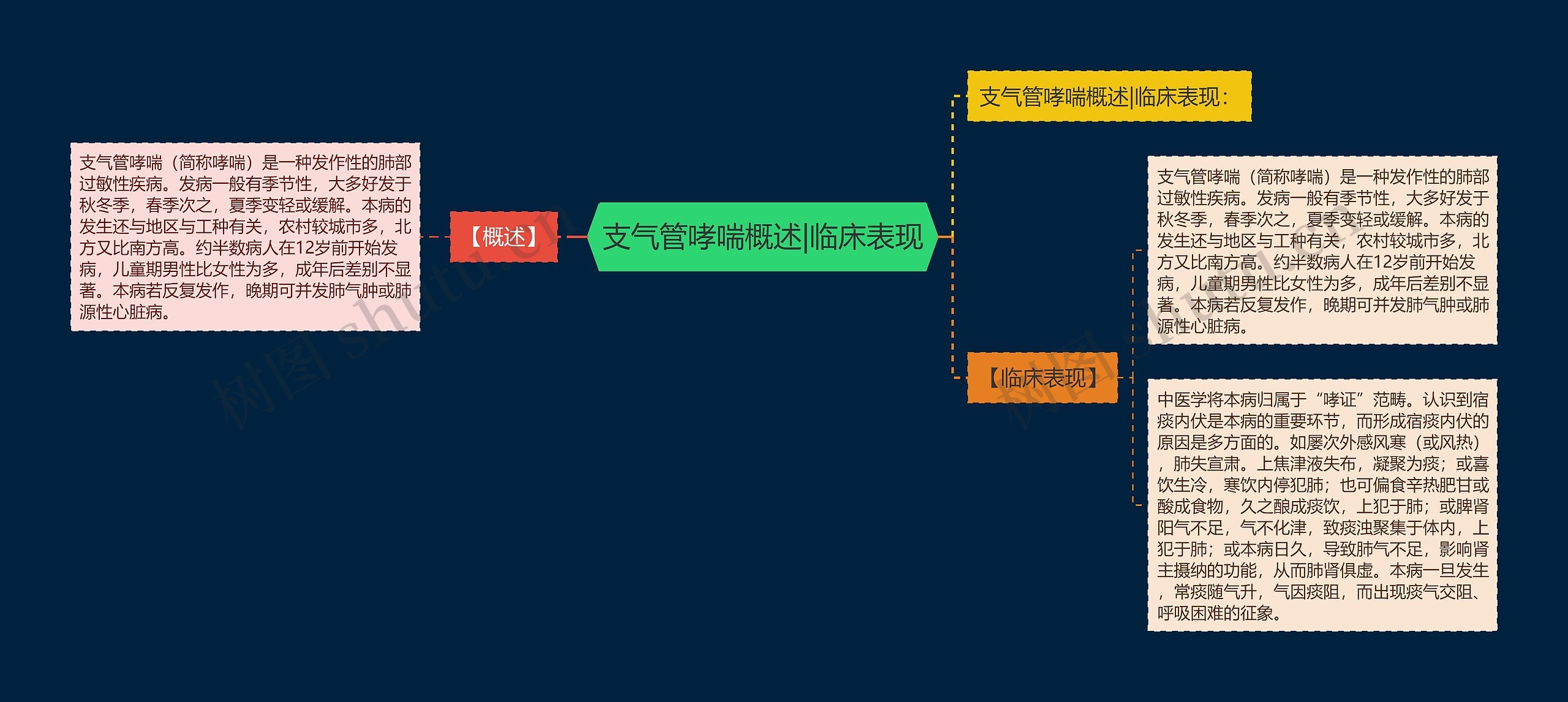 支气管哮喘概述|临床表现思维导图