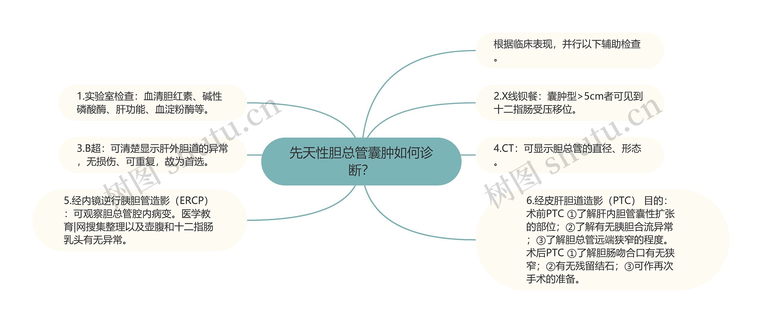 先天性胆总管囊肿如何诊断？思维导图