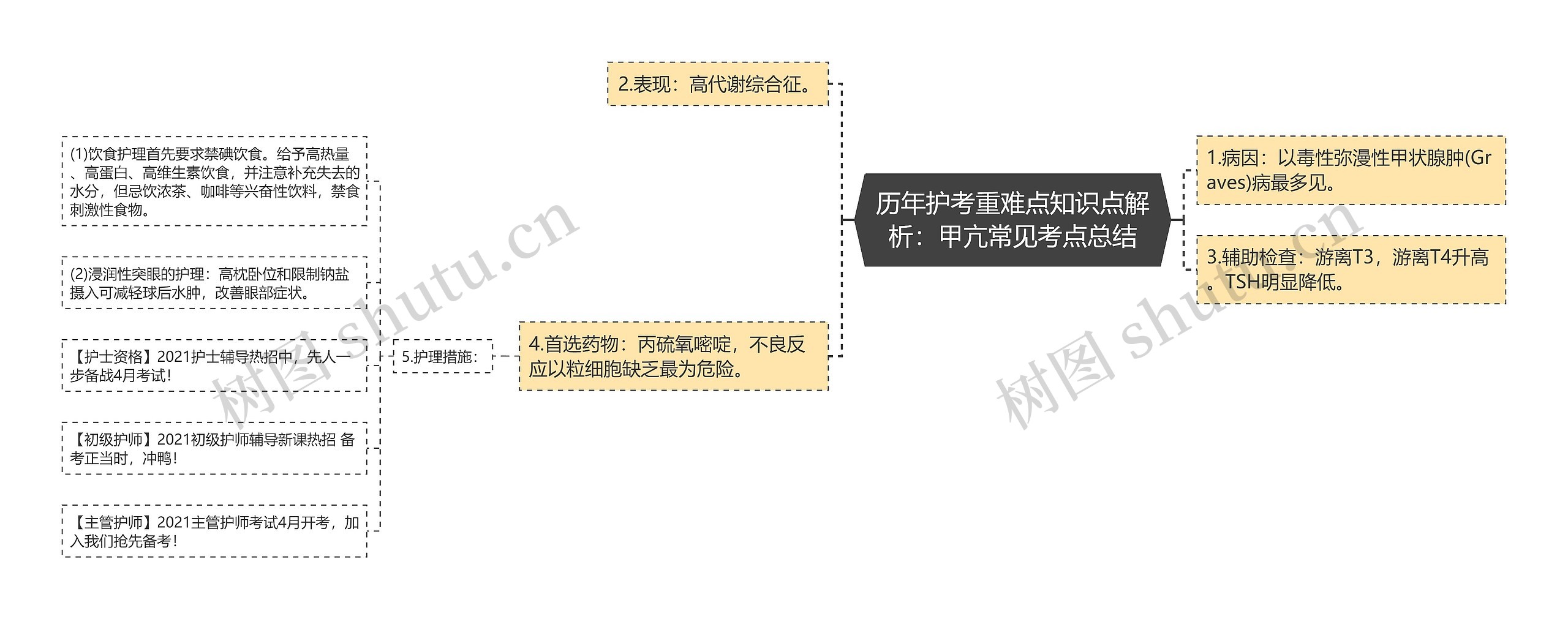 历年护考重难点知识点解析：甲亢常见考点总结