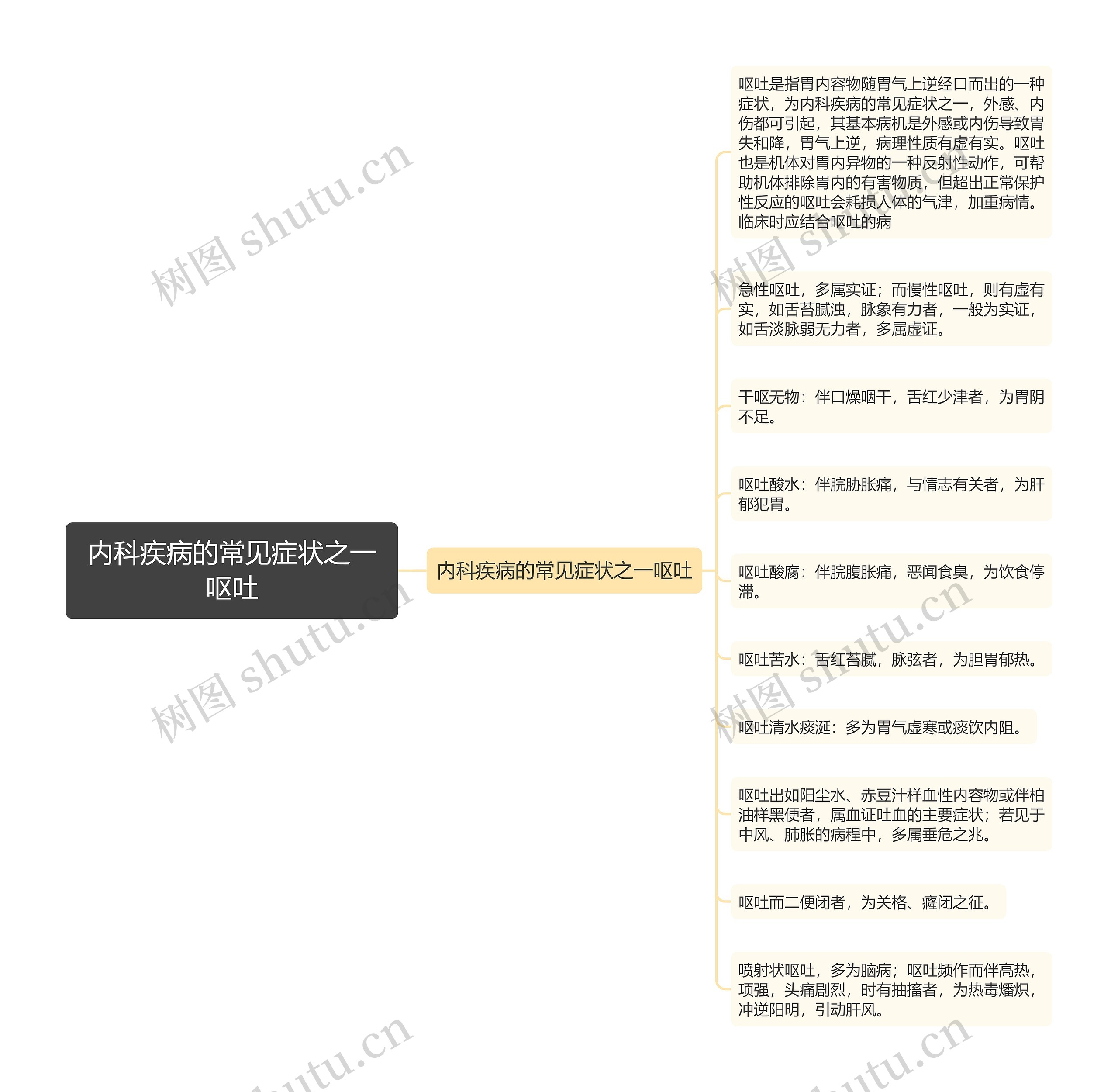 内科疾病的常见症状之一呕吐思维导图