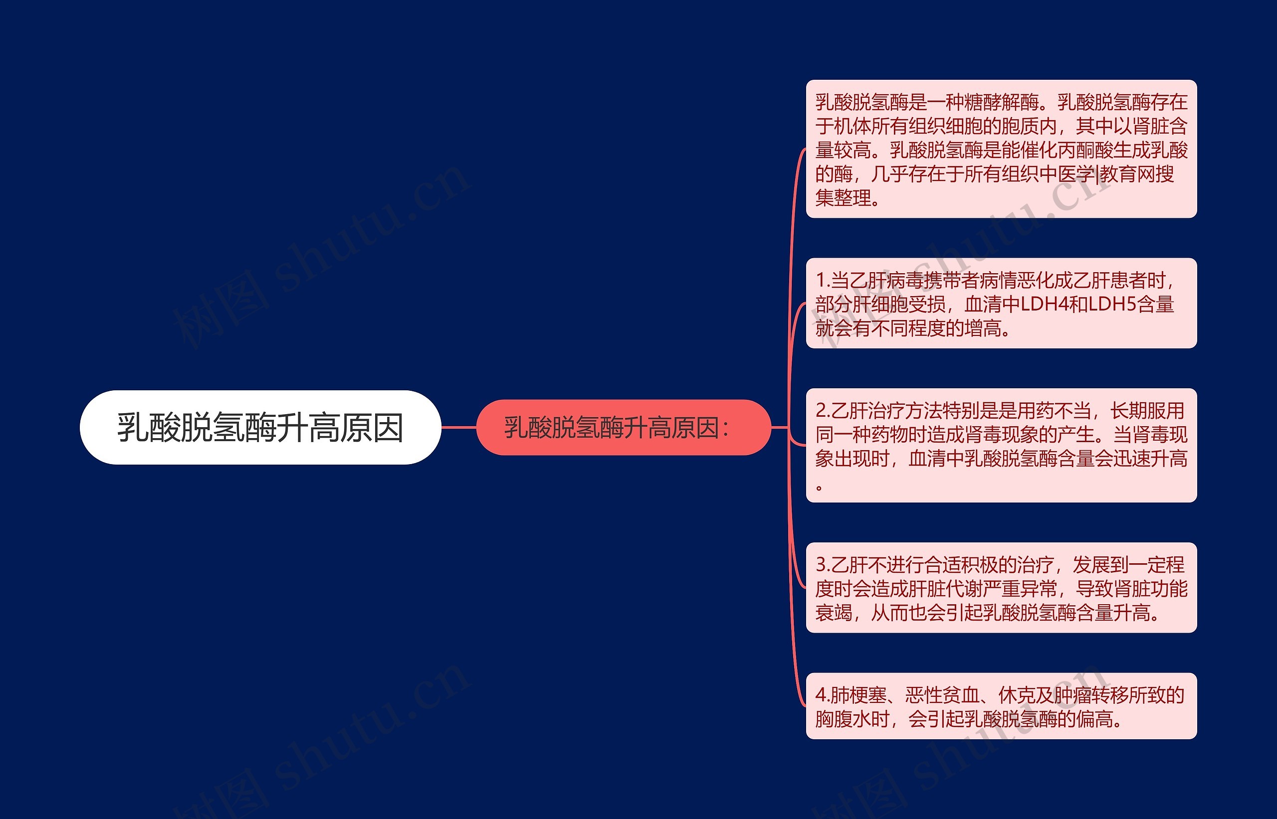 乳酸脱氢酶升高原因思维导图