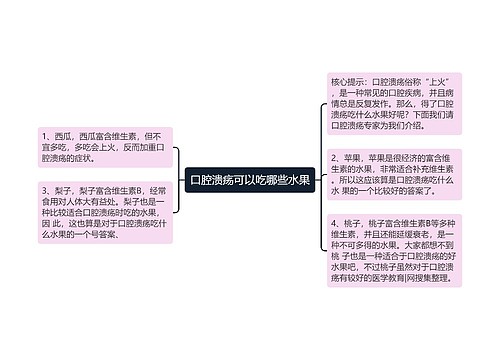 口腔溃疡可以吃哪些水果