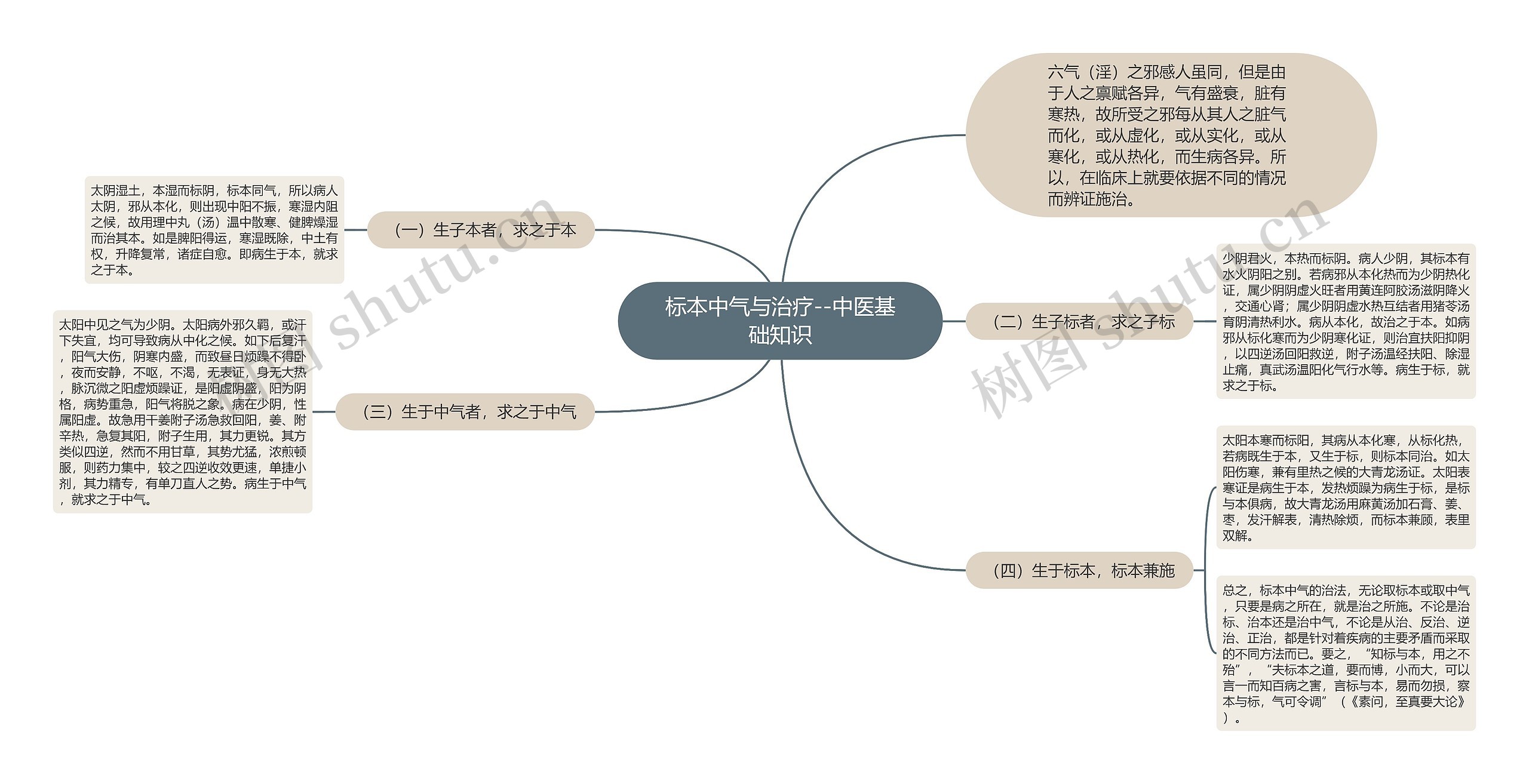 标本中气与治疗--中医基础知识思维导图