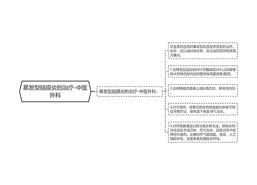 暴发型脑膜炎的治疗-中医外科