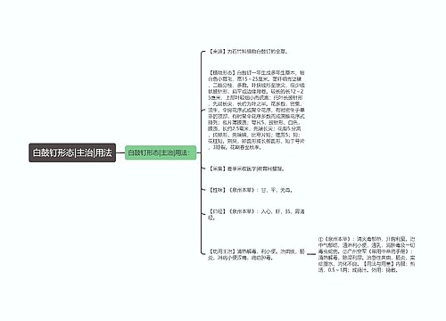 白鼓钉形态|主治|用法