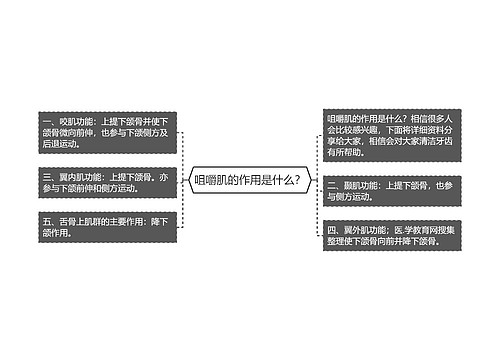 咀嚼肌的作用是什么？