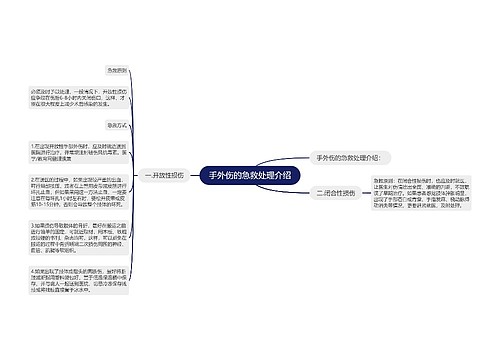 手外伤的急救处理介绍