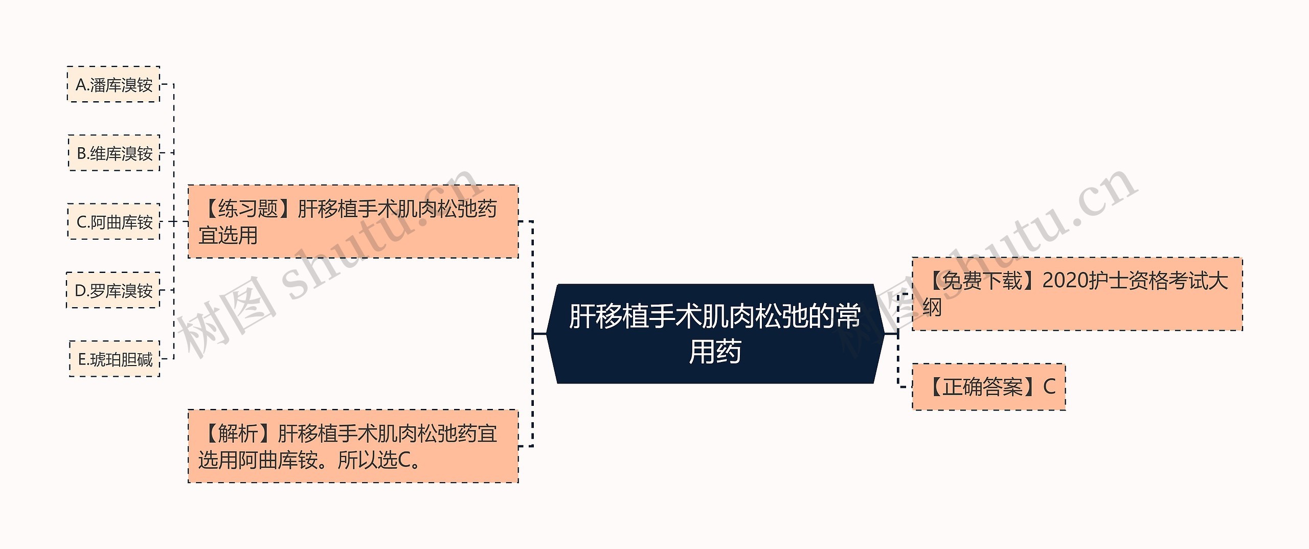 肝移植手术肌肉松弛的常用药思维导图