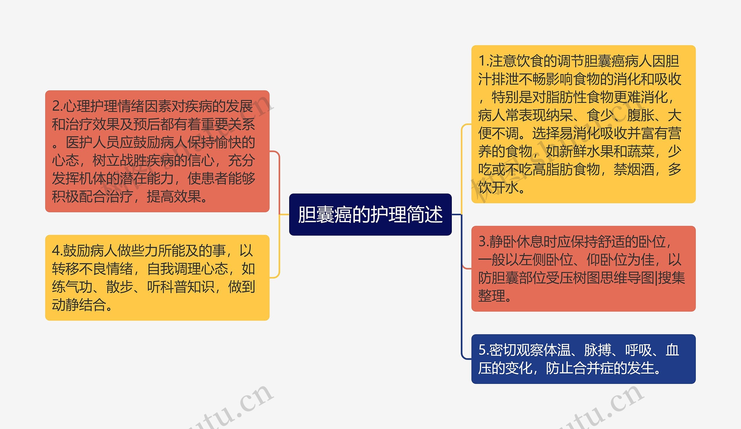 胆囊癌的护理简述思维导图