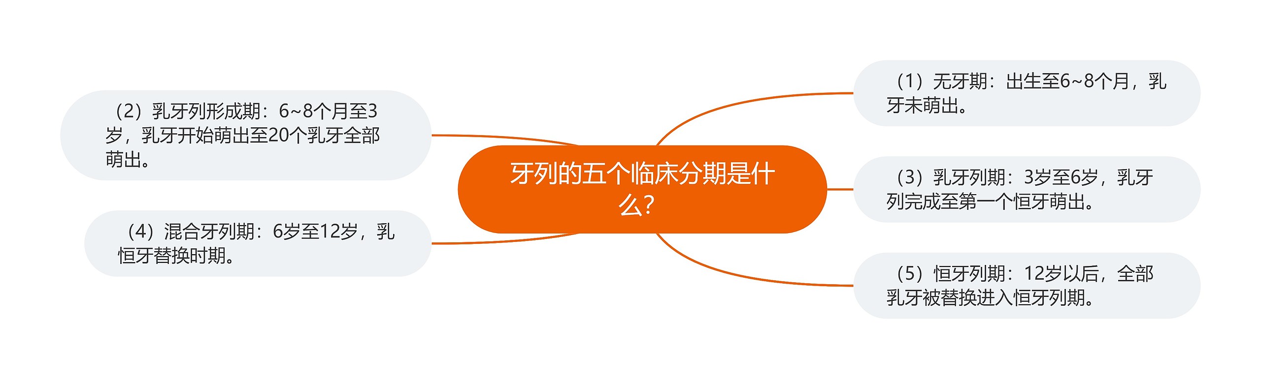 牙列的五个临床分期是什么? 牙列的五个临床分期是什么?