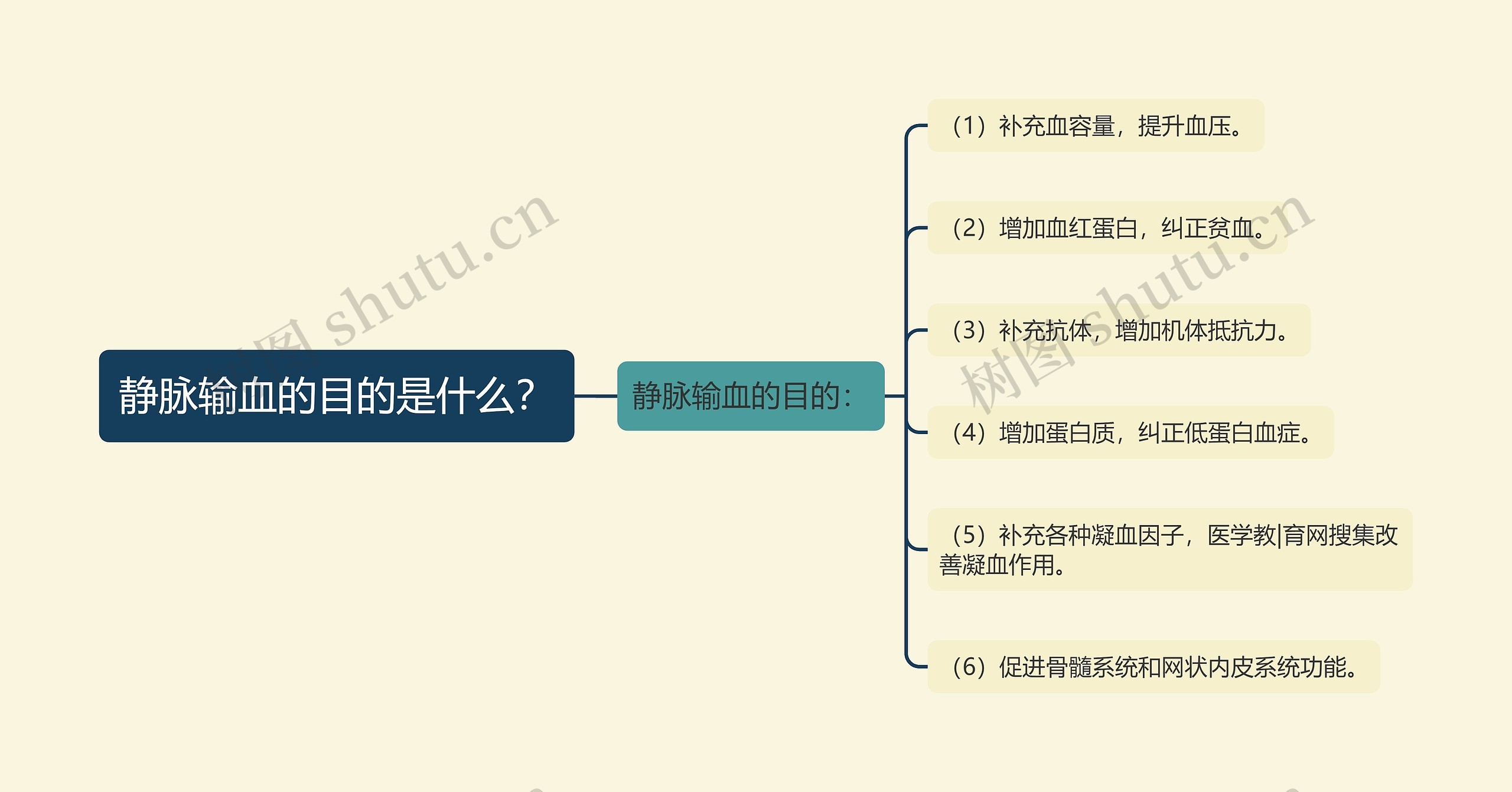 静脉输血的目的是什么？思维导图