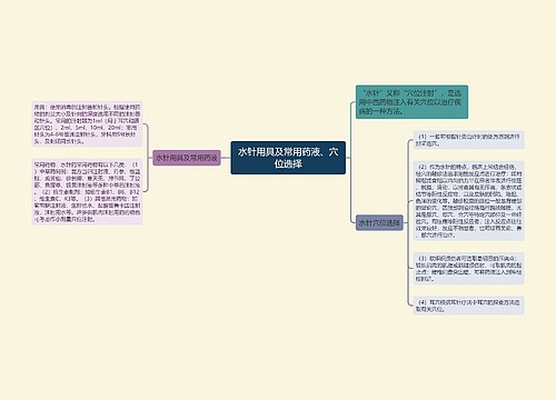 水针用具及常用药液、穴位选择