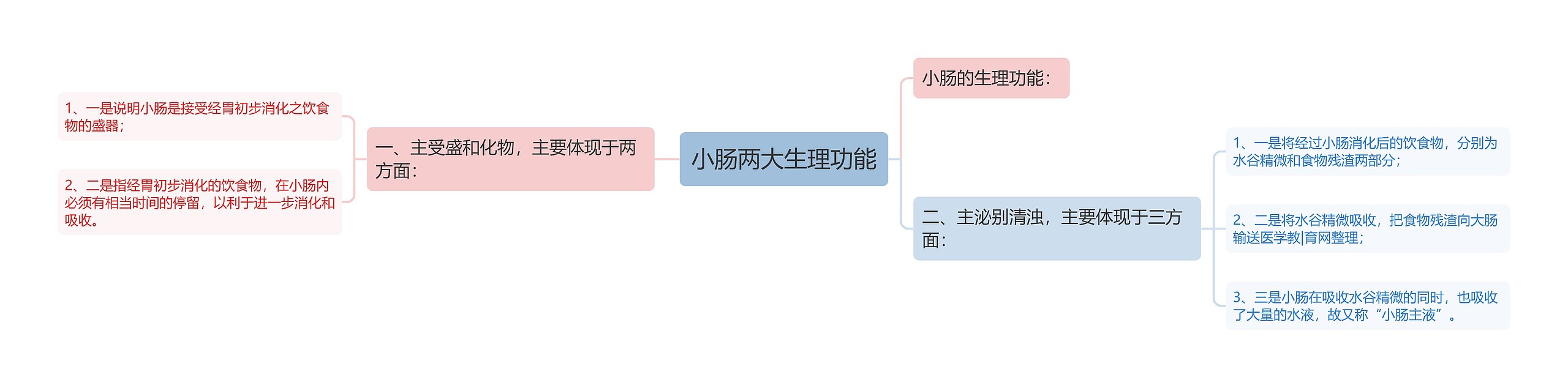 小肠两大生理功能思维导图