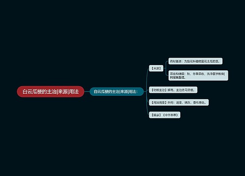 白云瓜梗的主治|来源|用法