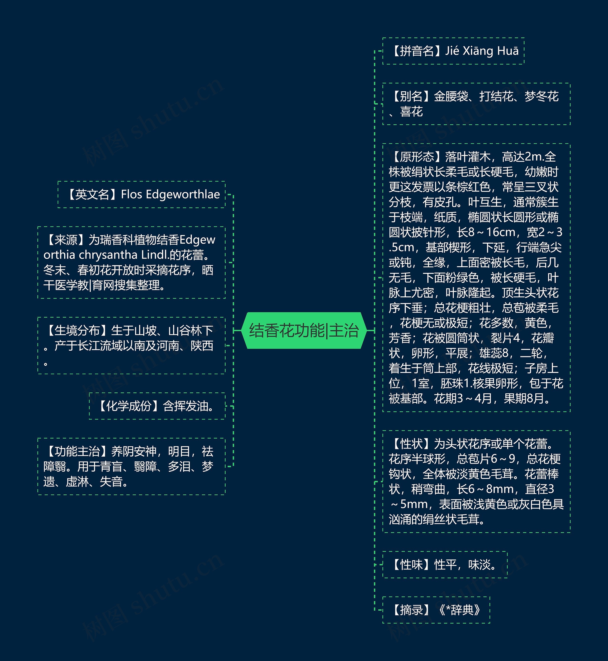 结香花功能|主治思维导图