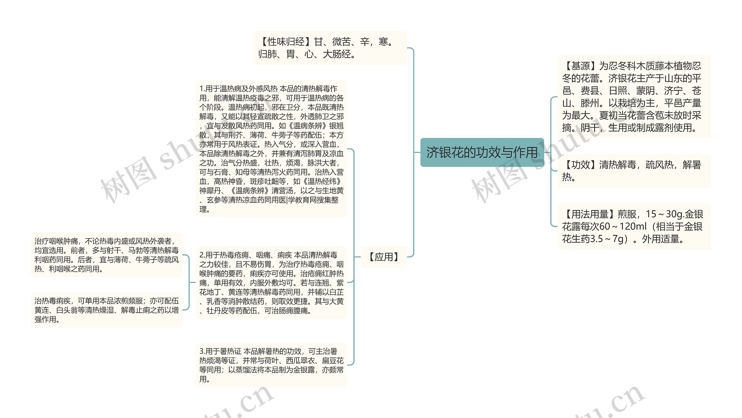 济银花的功效与作用思维导图