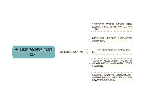 小儿哮喘的诊断要点有哪些？