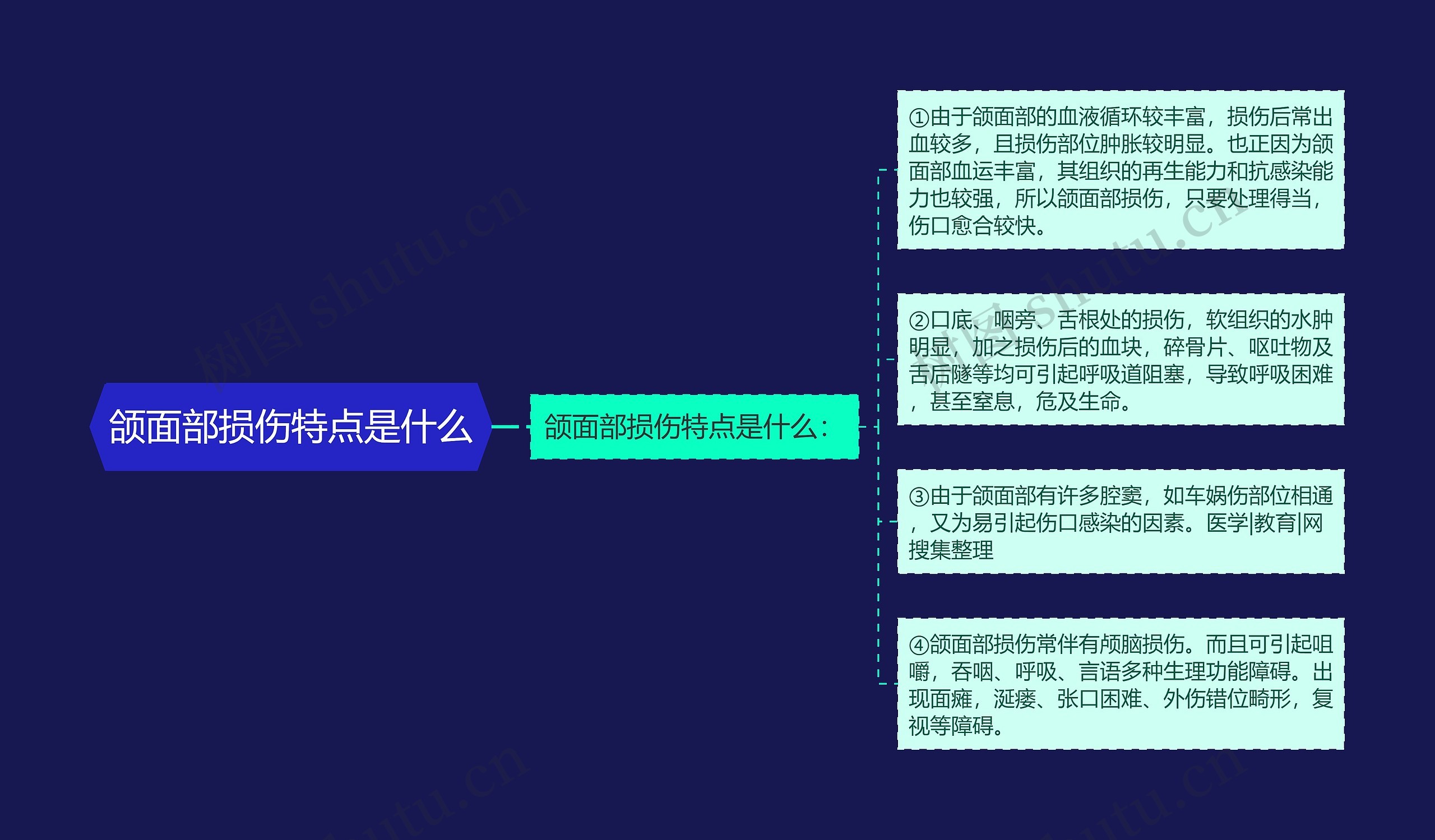 颌面部损伤特点是什么思维导图