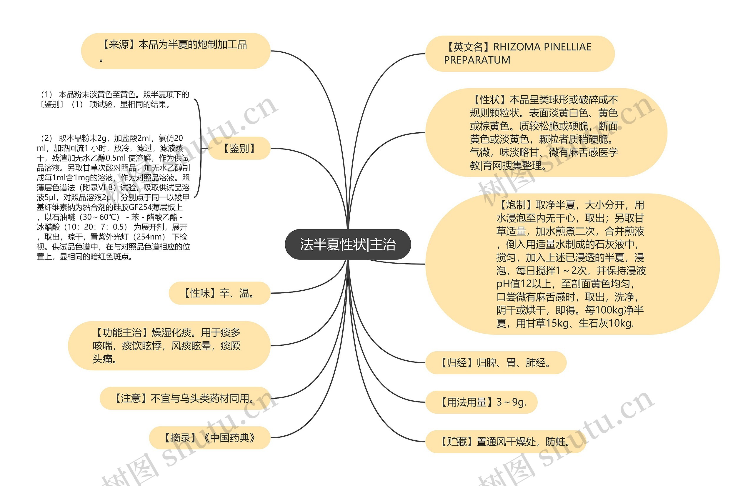 法半夏性状|主治思维导图