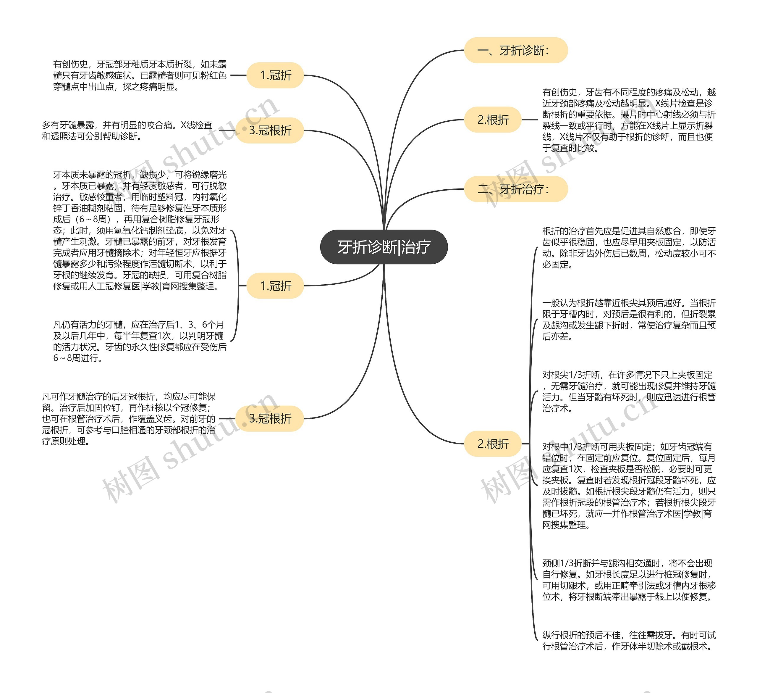 牙折诊断|治疗思维导图