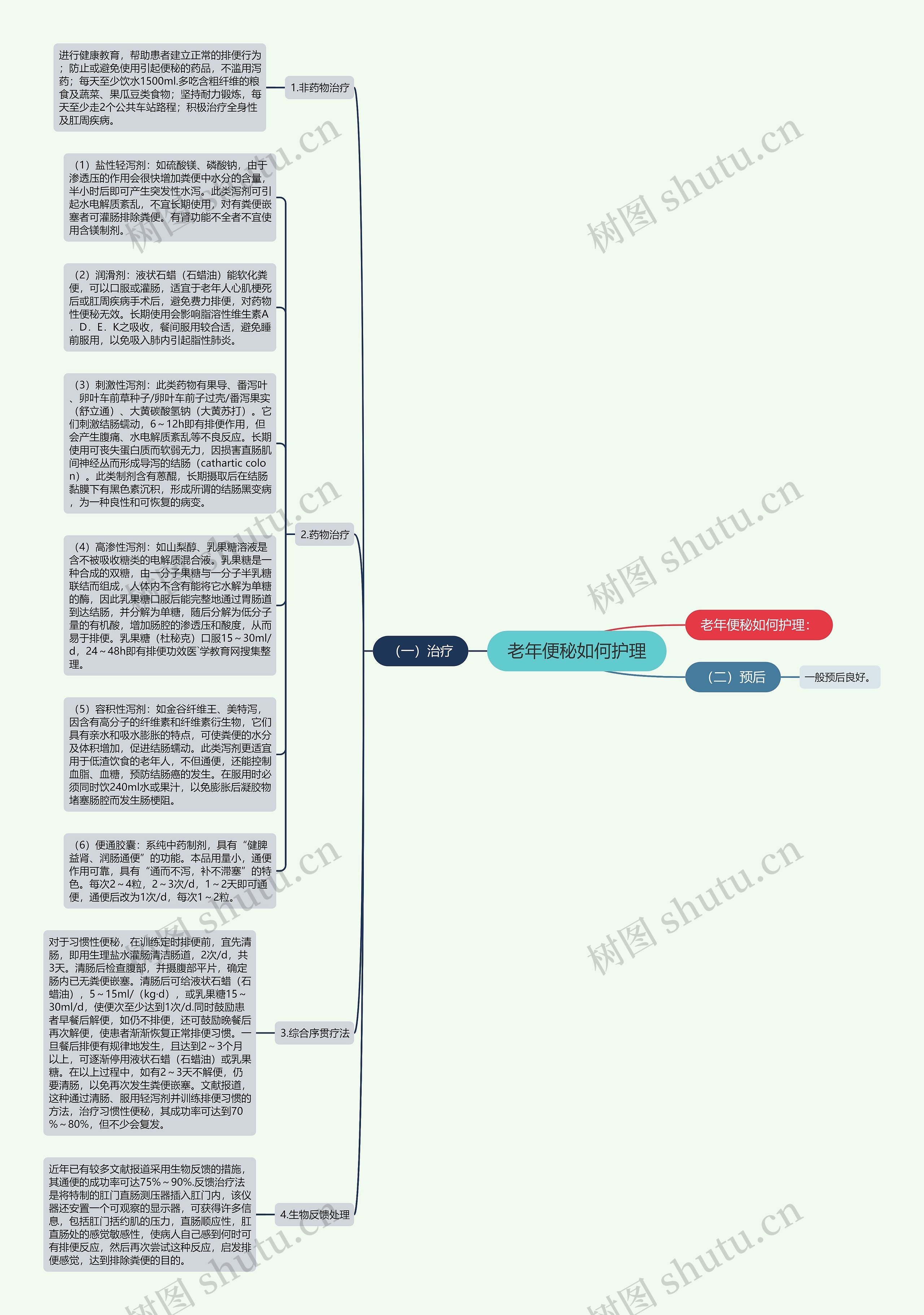 老年便秘如何护理思维导图
