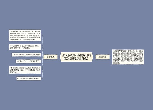 泌尿系统结石病的病理病因及诊断要点是什么？