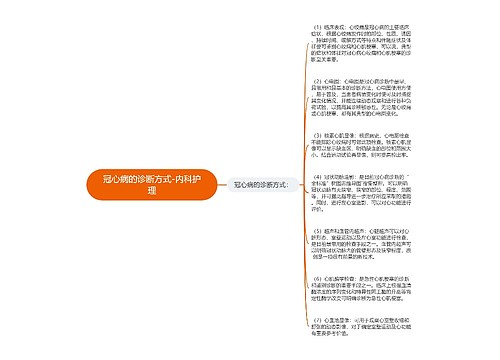 冠心病的诊断方式-内科护理