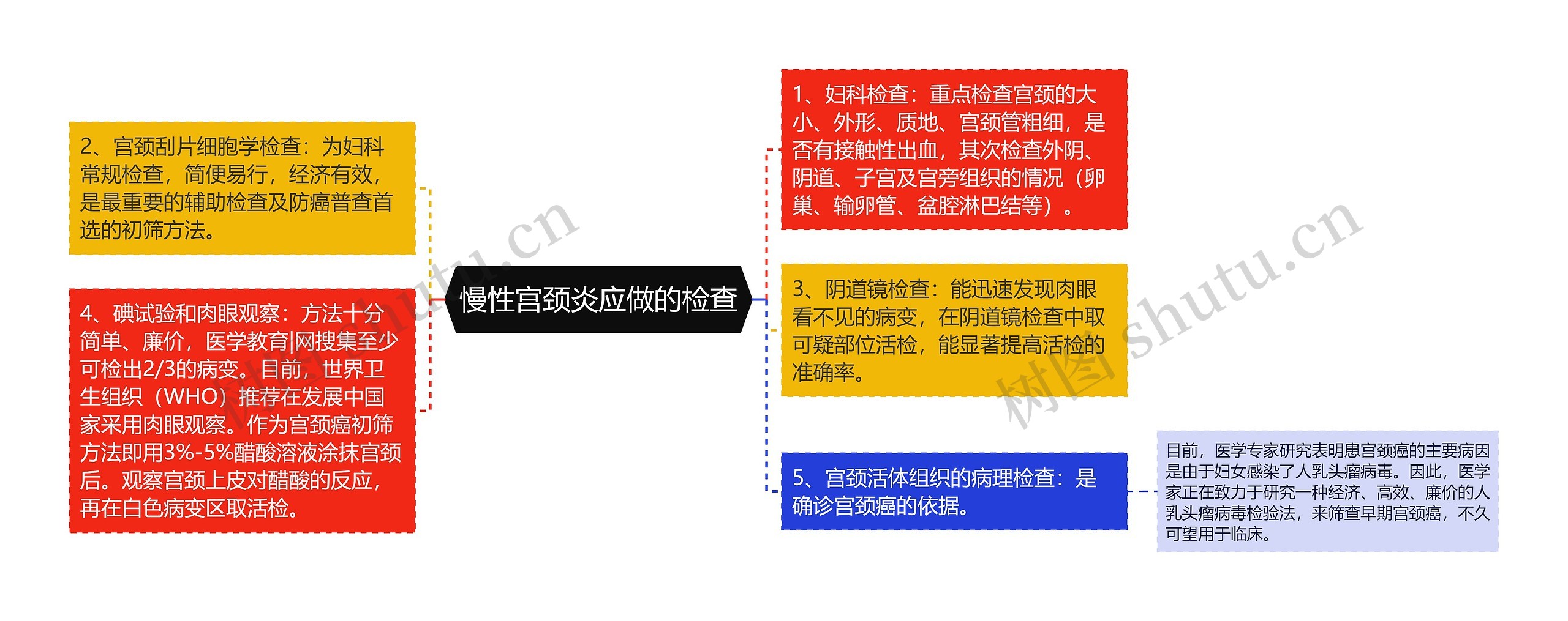 慢性宫颈炎应做的检查思维导图