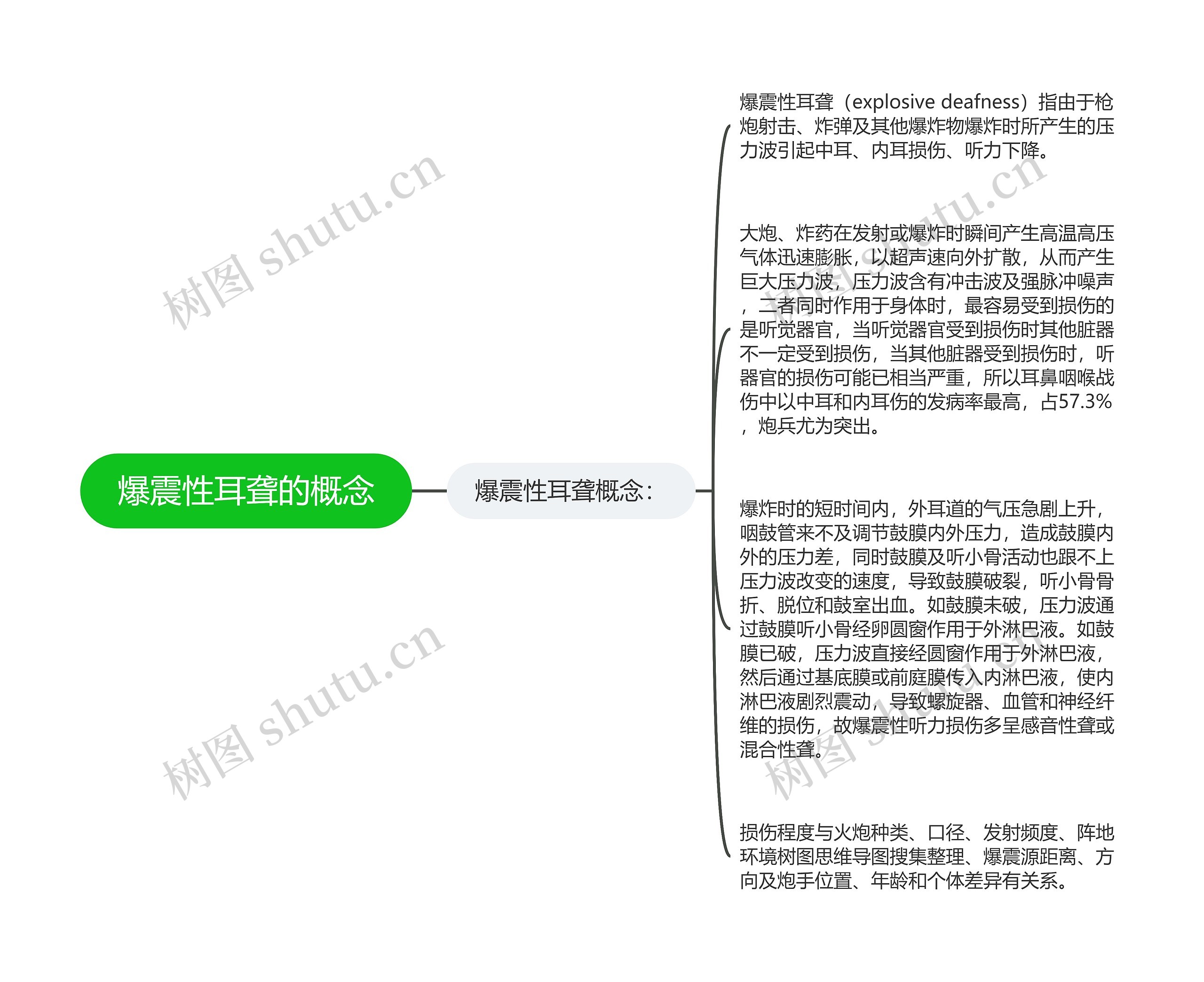 爆震性耳聋的概念思维导图