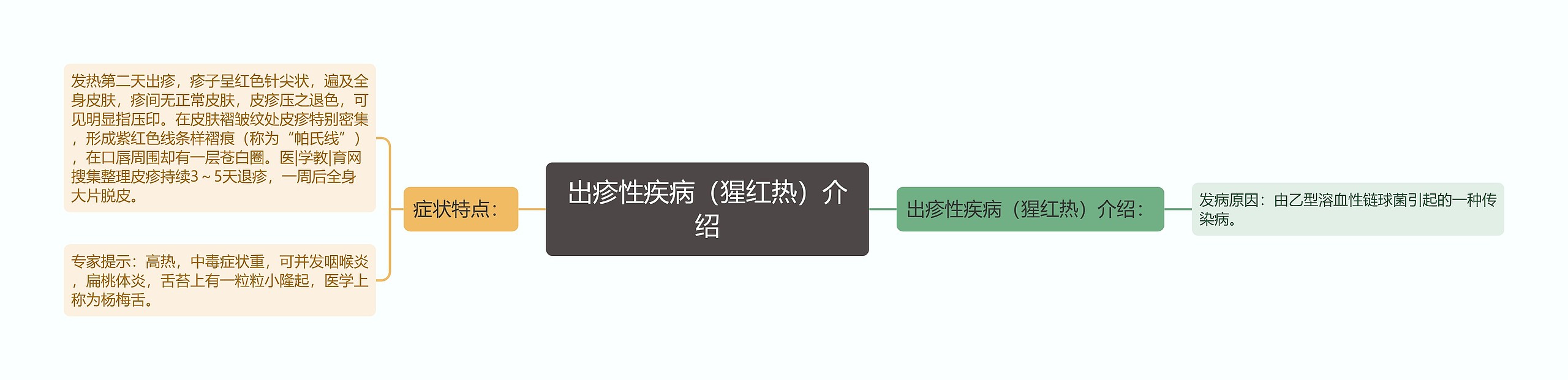 出疹性疾病（猩红热）介绍思维导图