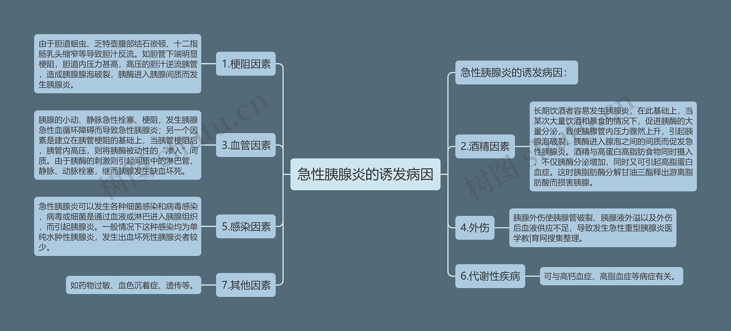 急性胰腺炎的诱发病因思维导图